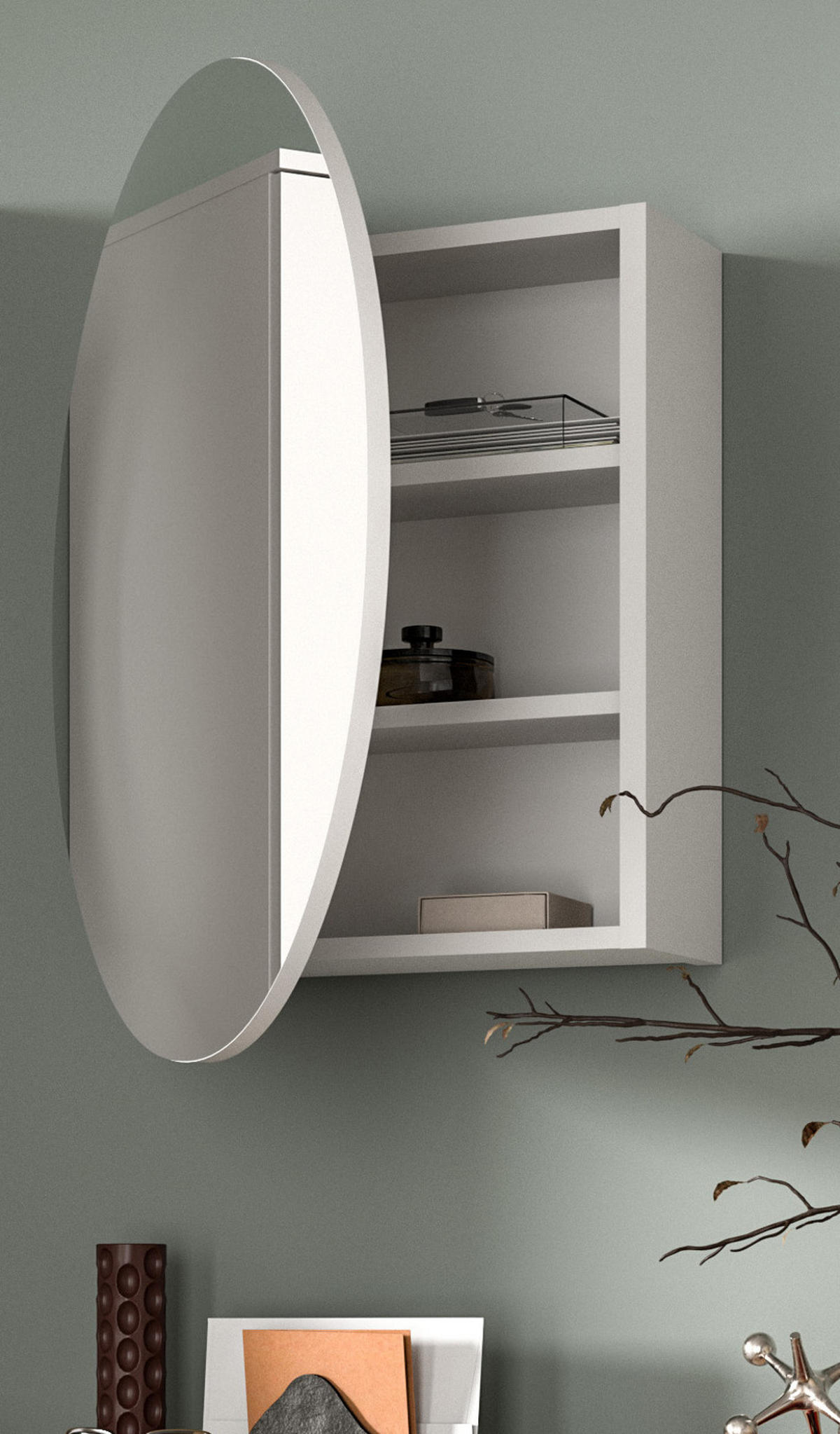 GARDEROBE Set weiß Hochglanz 172 cm, Kombination mit 3D-Struktur - Weiß Hochglanz/Schwarz, Glas/Holzwerkstoff (172/192/34cm) - Inn.Furn