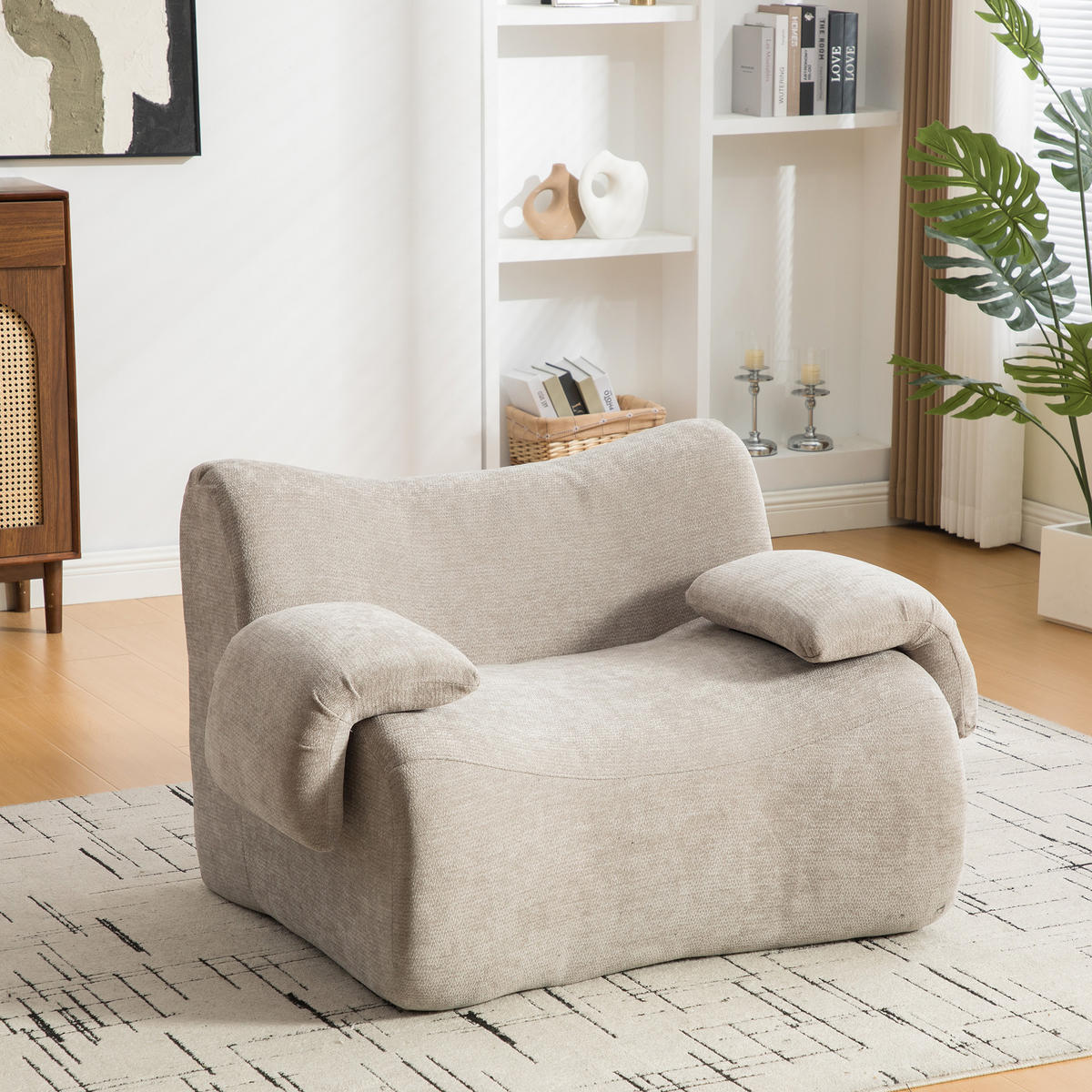 SOFA Chenille Grau ohne Montage - Grau, Textil (120/73.5/92.5cm) - WISHDOR