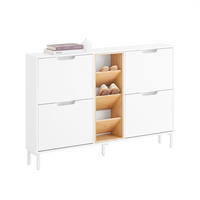 SCHUHSCHRANK Weiß-Natur - Weiß/Naturfarben, Holz/Holzwerkstoff (126/85/19cm) - SoBuy