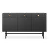 SIDEBOARD Divenos Schwarz 155 cm - Goldfarben/Schwarz, Holzwerkstoff/Metall (155/89.4/39cm) - Selsey