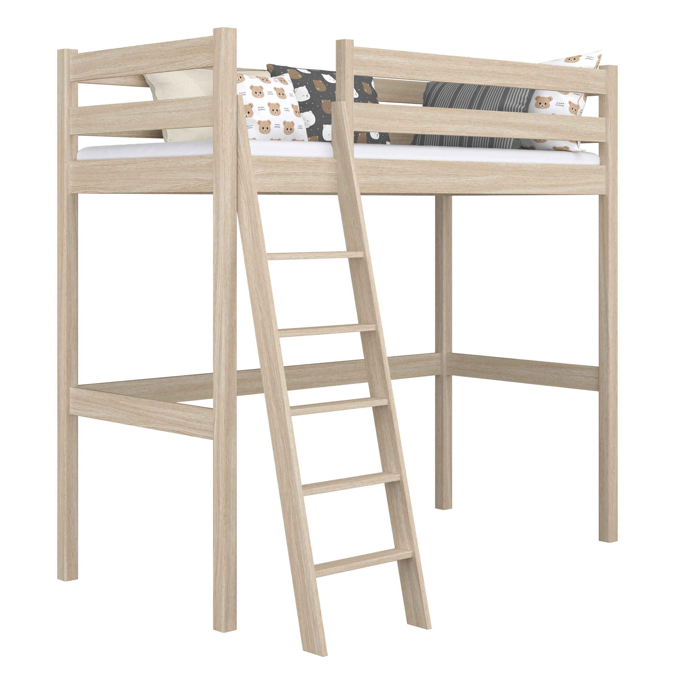 N-Wood Hochbett Sonoma Eiche 80x200 cm