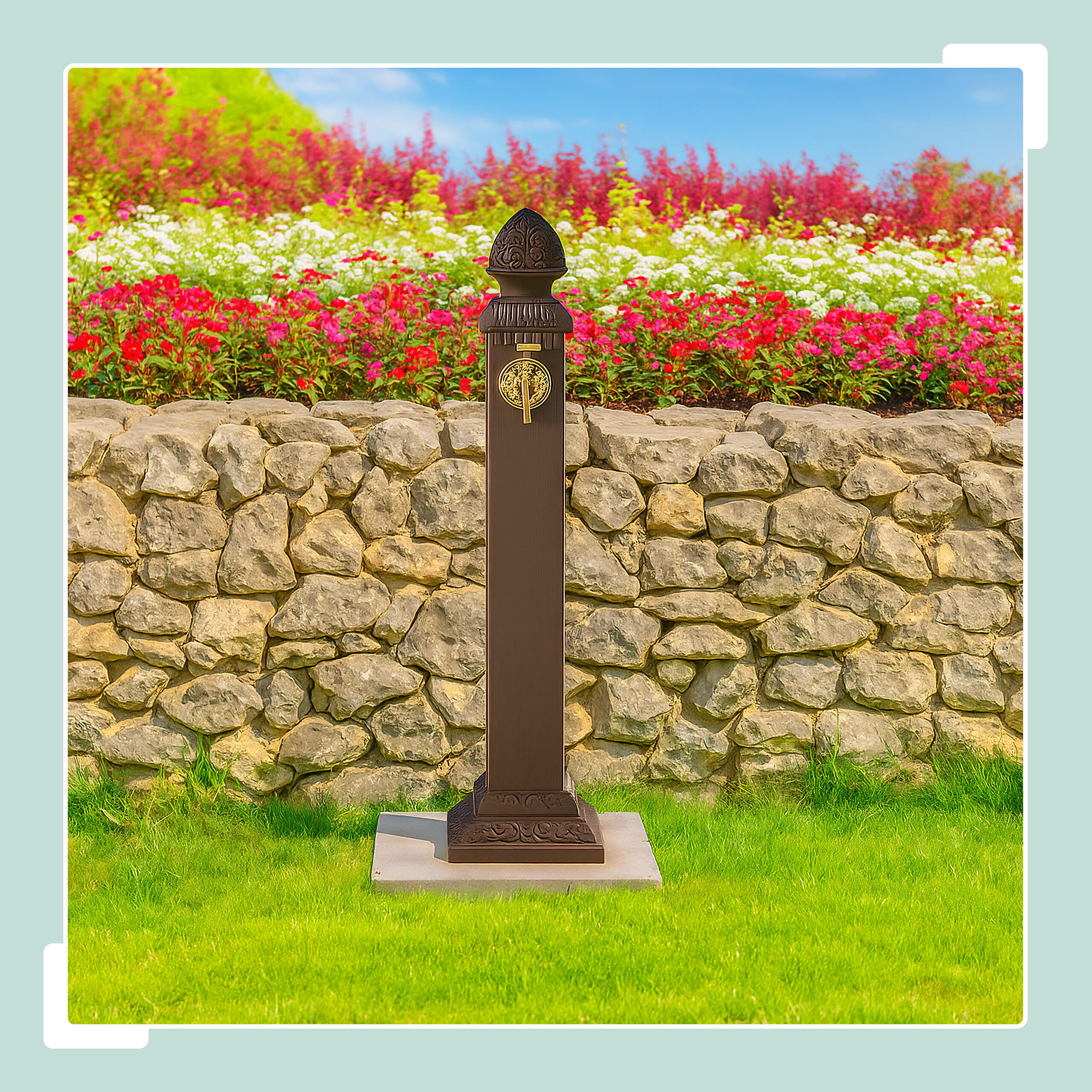 STANDBRUNNEN - Dunkelbraun, Metall (24.5/21/81cm) - Relaxdays