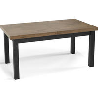 ESSTISCH Gemini rechteckig ausziehbar, Lefkas Eiche 120-160/80/78 cm - Alteiche/Schwarz, Holz/Holzwerkstoff (80/160/78cm) - WFL GROUP
