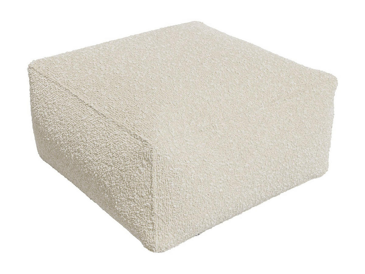 SITZHOCKER - 1 Person - Stoff - Gebrochenes Weiß NOUMARA - Weiß, Textil (70/35/70cm) - Vente-Unique