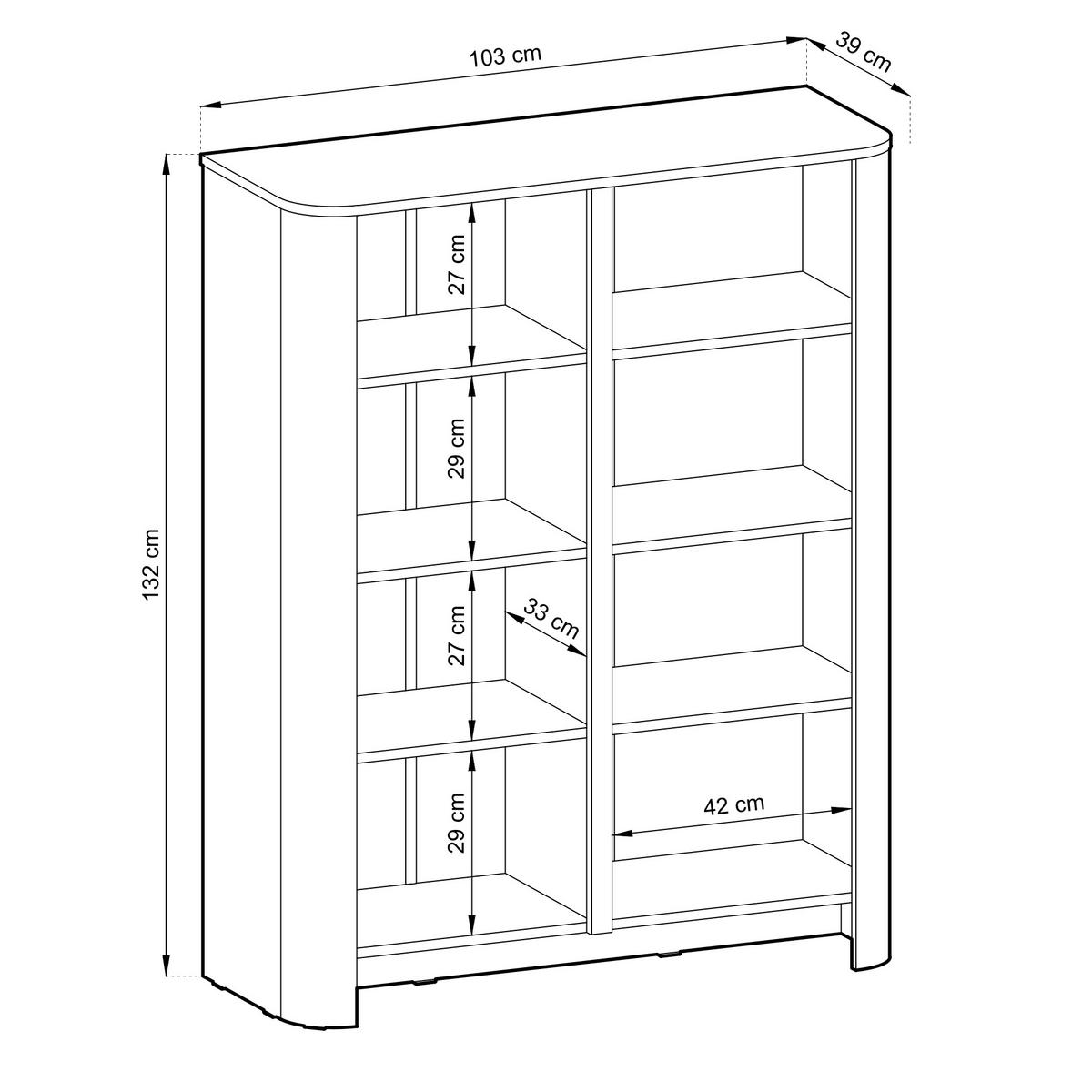 SIDEBOARD AMOS KOM1-4D Abgerundeter Korpus, Kaschmir - Kaschmir, Holzwerkstoff/Kunststoff (103/132/39cm) - Komodee