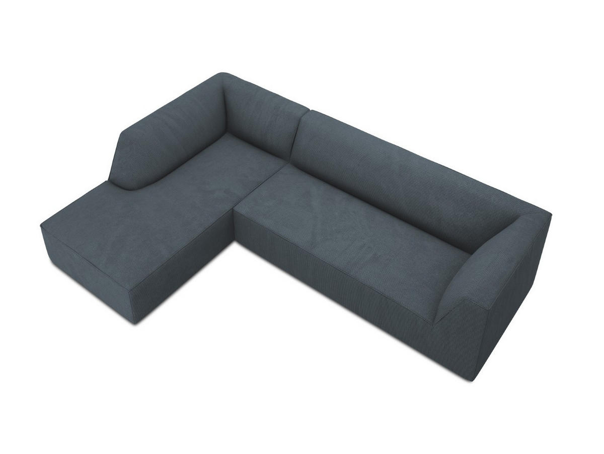 ECKSOFA links Ruby aus Cord blau 4 Sitzplätze - Blau, Textil (180/273cm) - Micadoni