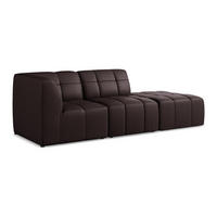 ECKSOFA Rechts Kunstleder Violett - Pflaume/Schwarz, Holzwerkstoff/Kunststoff (240/90cm) - Makamii