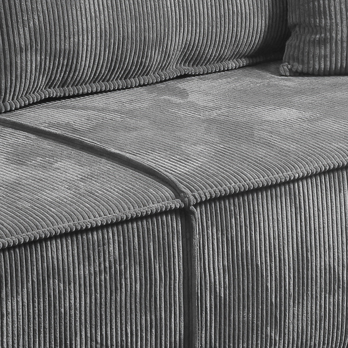 SOFA Isaac 4 Sitzplätze Grau - Grau, Holzwerkstoff (255/85/105cm) - Petits-meubles