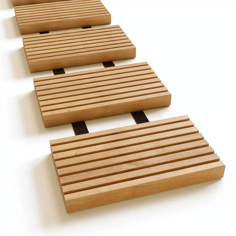 ROLLWEG Garten Holz THEO 25cm Breit Gartenweg Ausrollen - Braun, Holz (250/25/2.7cm) - DELUKE