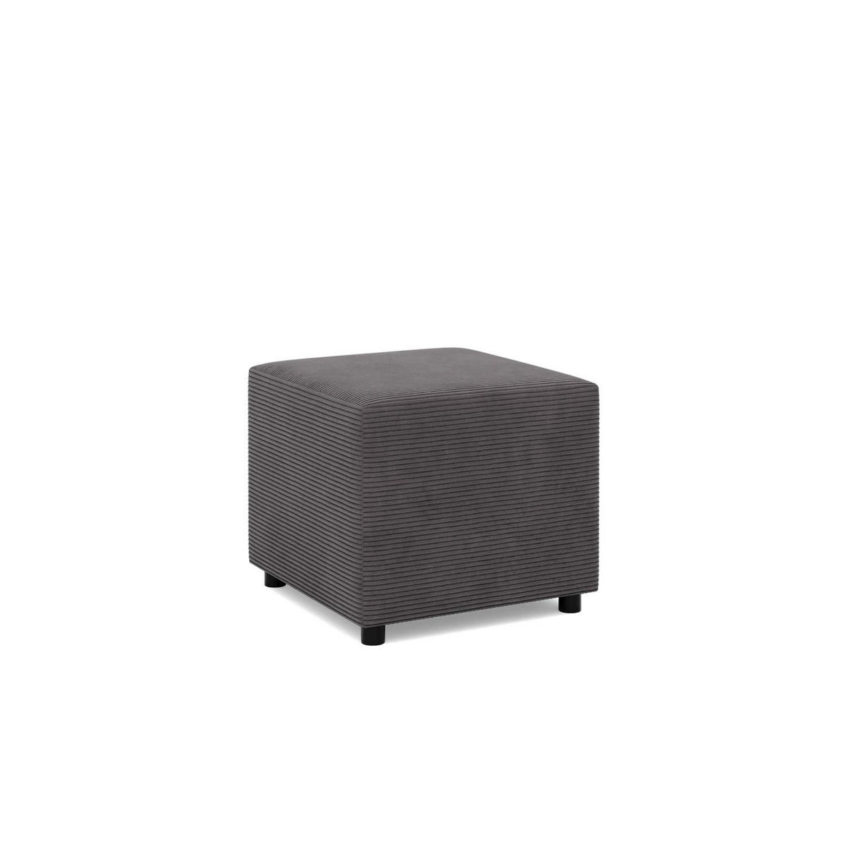 SITZPOUF 50 X 50 NEO, Cord - Dunkelgrau - Grau, Textil (51/40/51cm)