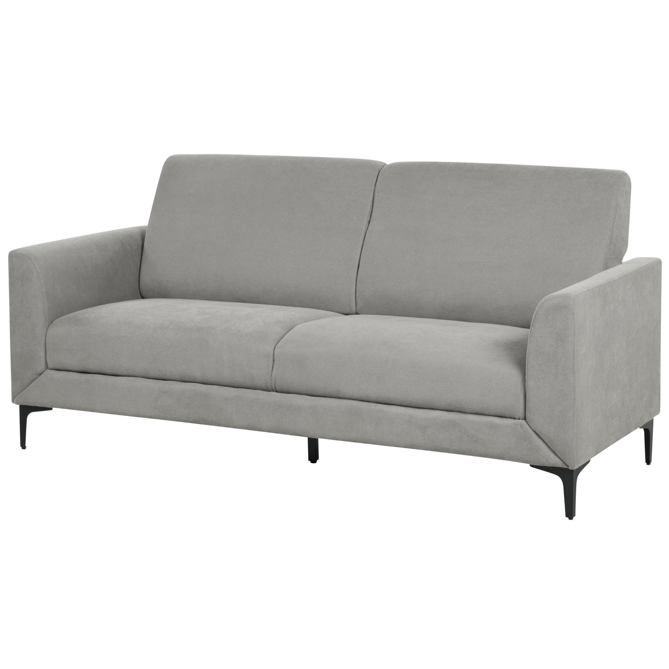 3-SITZER-SOFA grau Fenes - Schwarz/Grau, Textil (188/90/75cm) - Beliani