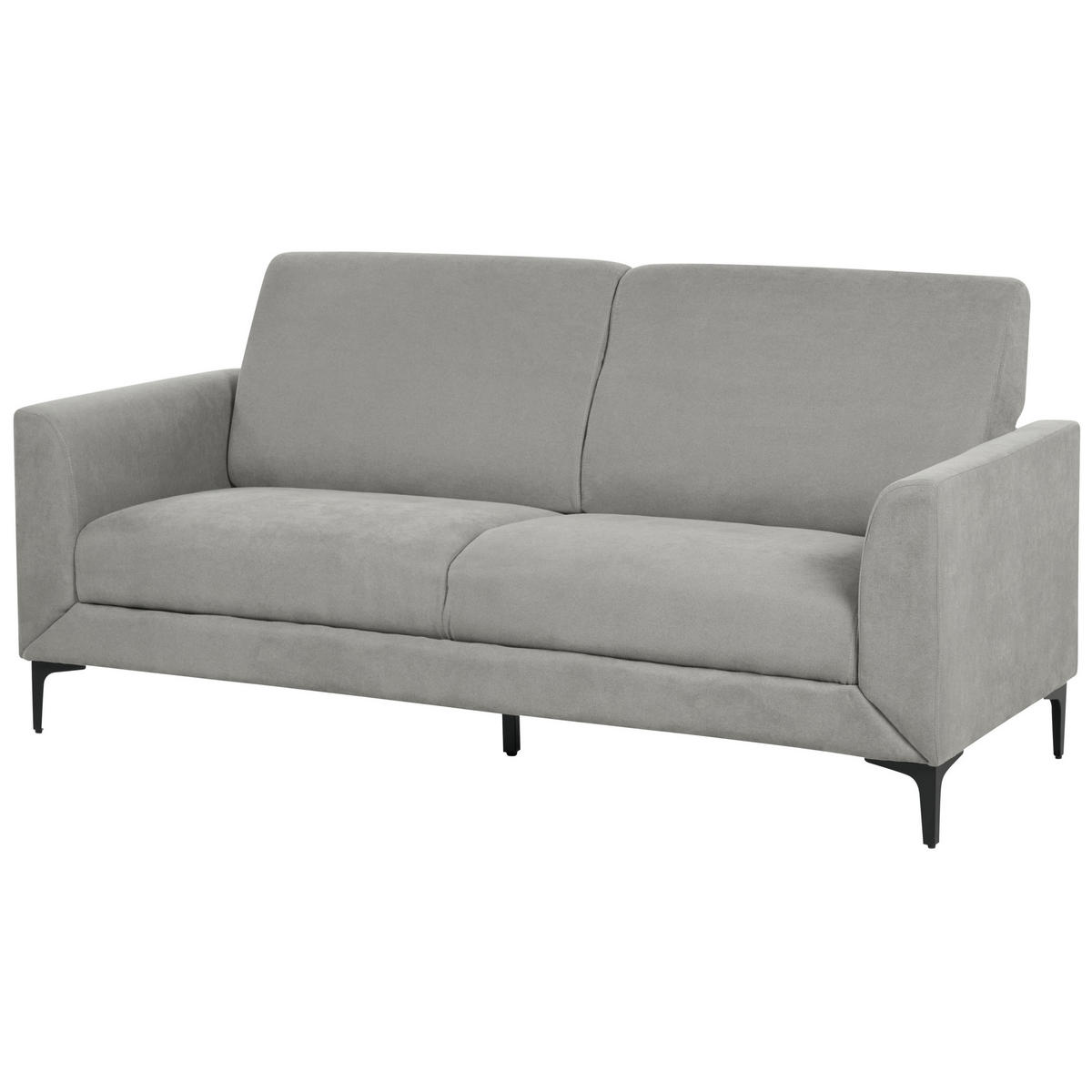 3-SITZER-SOFA grau Fenes - Schwarz/Grau, Textil (188/90/75cm) - Beliani