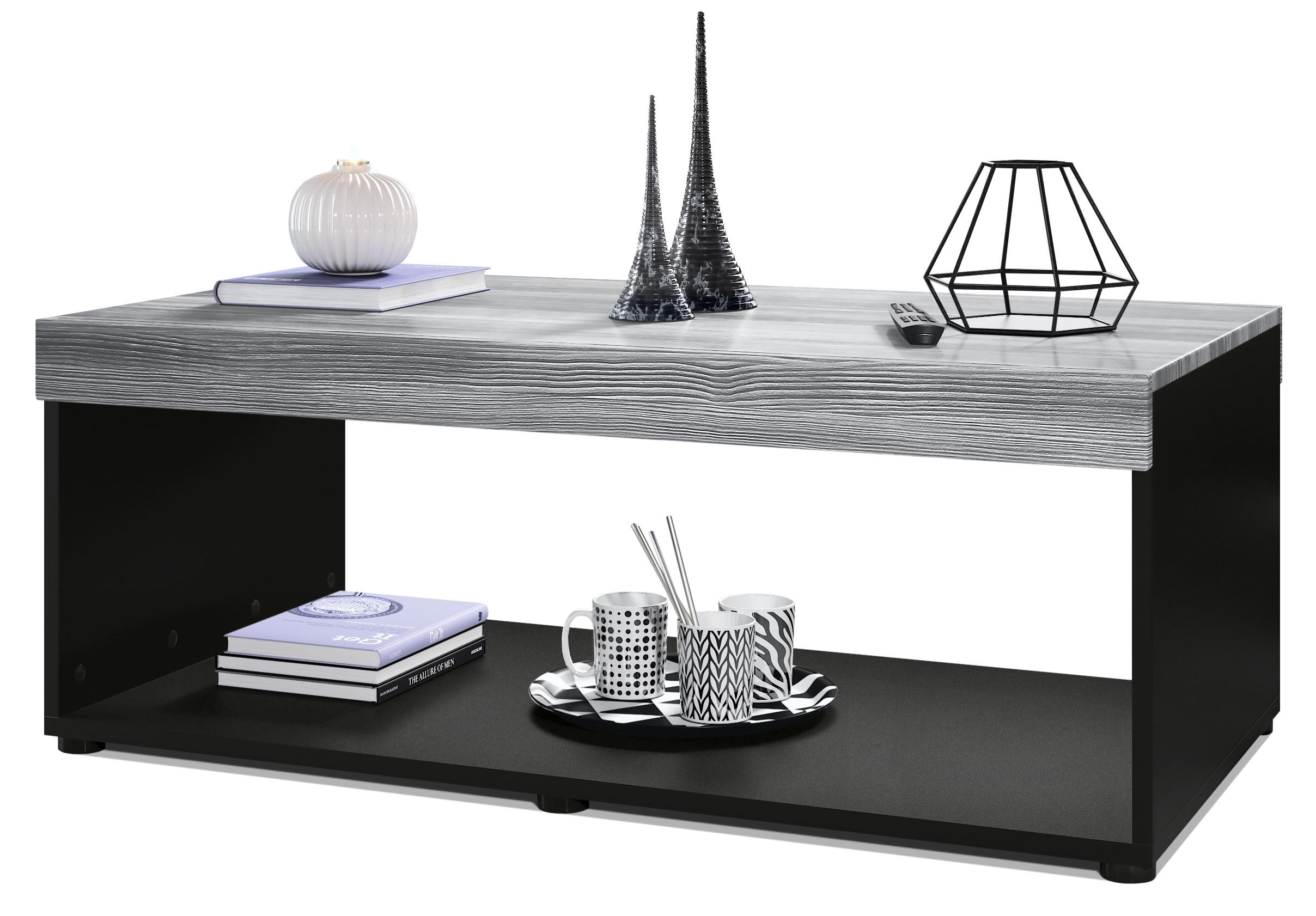 COUCHTISCH Pure Tischplatte und Blenden in Avola-Anthrazit - Anthrazit, Holzwerkstoff (58/104/40.5cm) - Vladon
