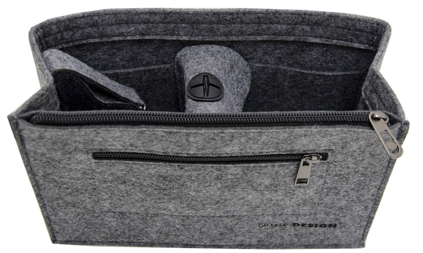 TASCHENORGANIZER M, Filz, 27x10x16 cm, Grau - Grau, Kunststoff (27/10/16cm) - Dunedesign