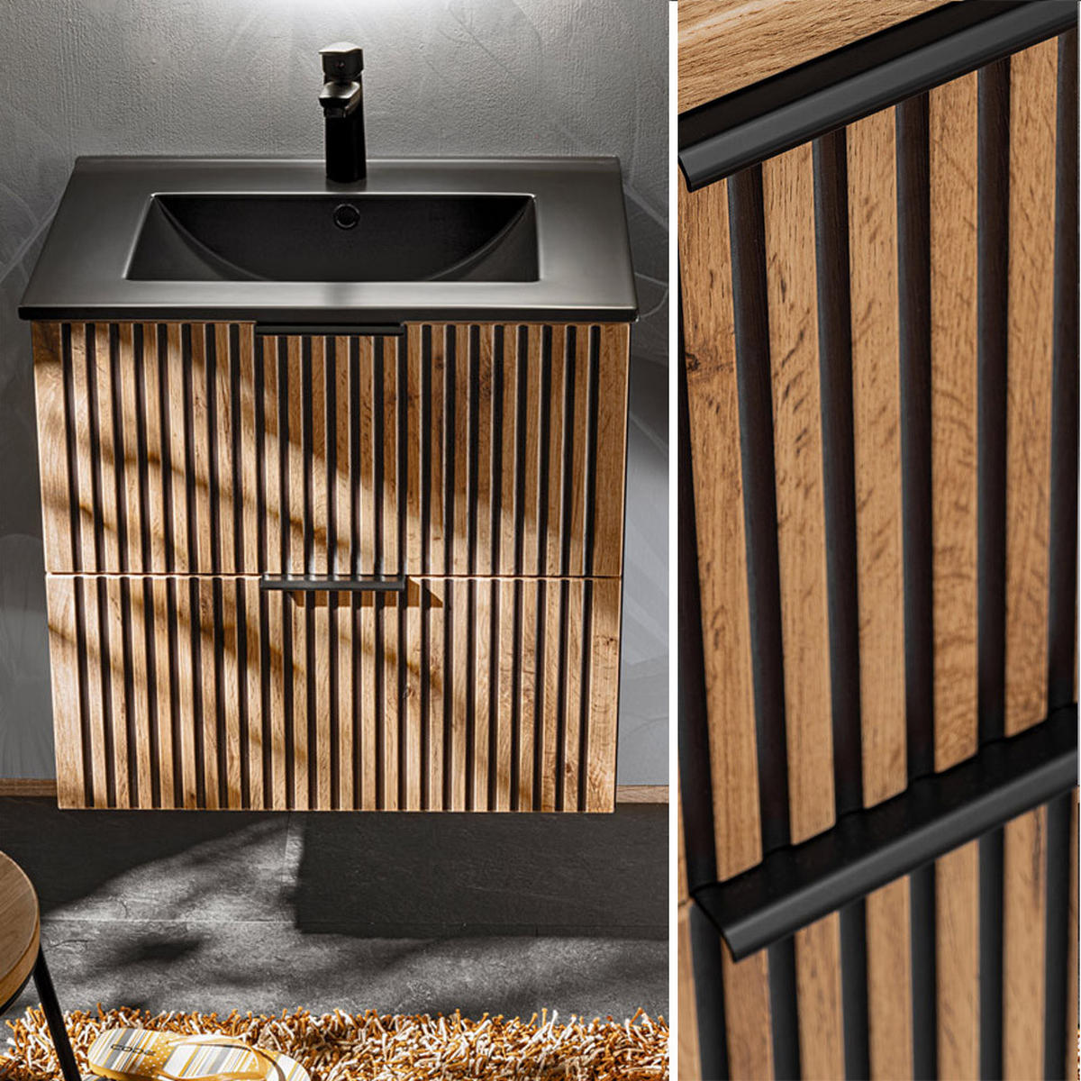 BADMÖBEL-SET 4-TLG. Xanten-56 - Braun, Holzwerkstoff (140/200/46cm) - Lomado