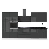 KÖK Fame-Line, Antracit högblank/Vit, 340 cm, AP Antracit - Vit/Svart högglans, Träbaserade material (340/206.8/60cm) - Vicco