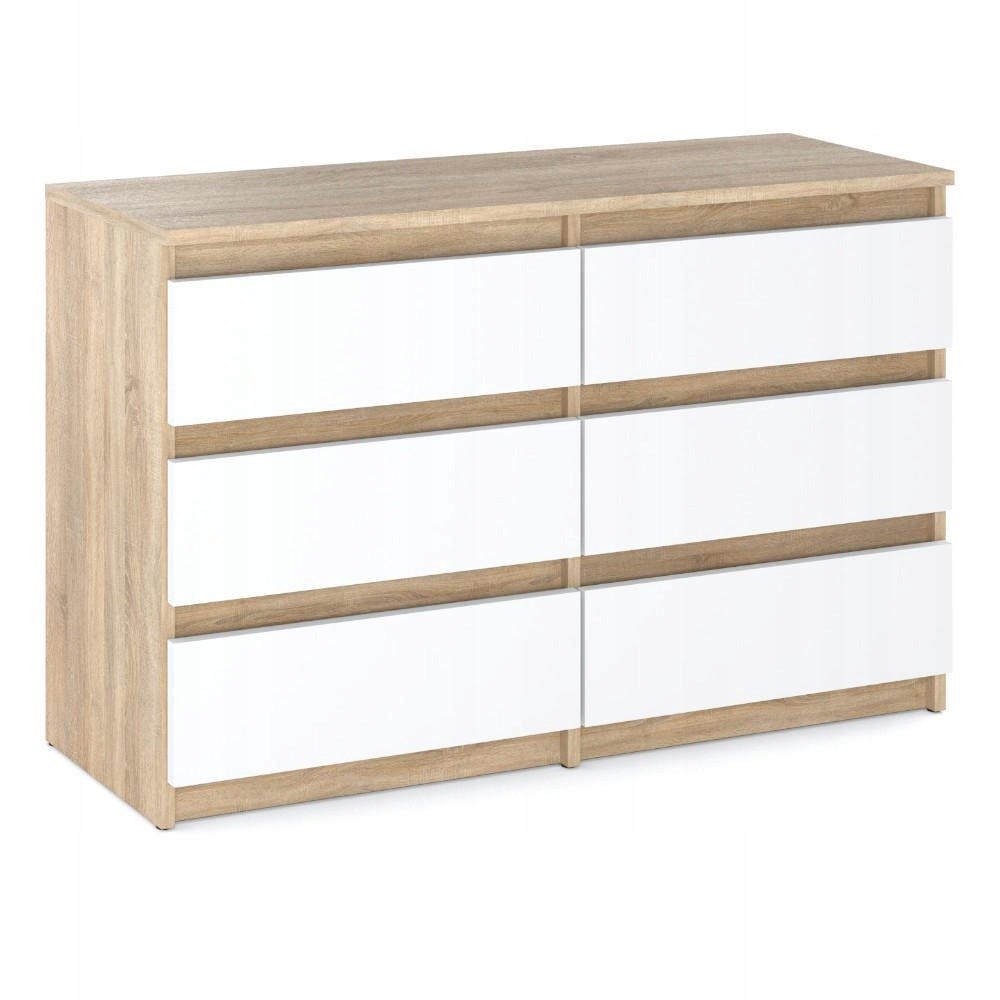KOMMODE mit Schubladen – Sonoma-Eiche/Mattweiß - Weiß/Sonoma Eiche, Holz (100/71.5/33.5cm) - Stiv Meble