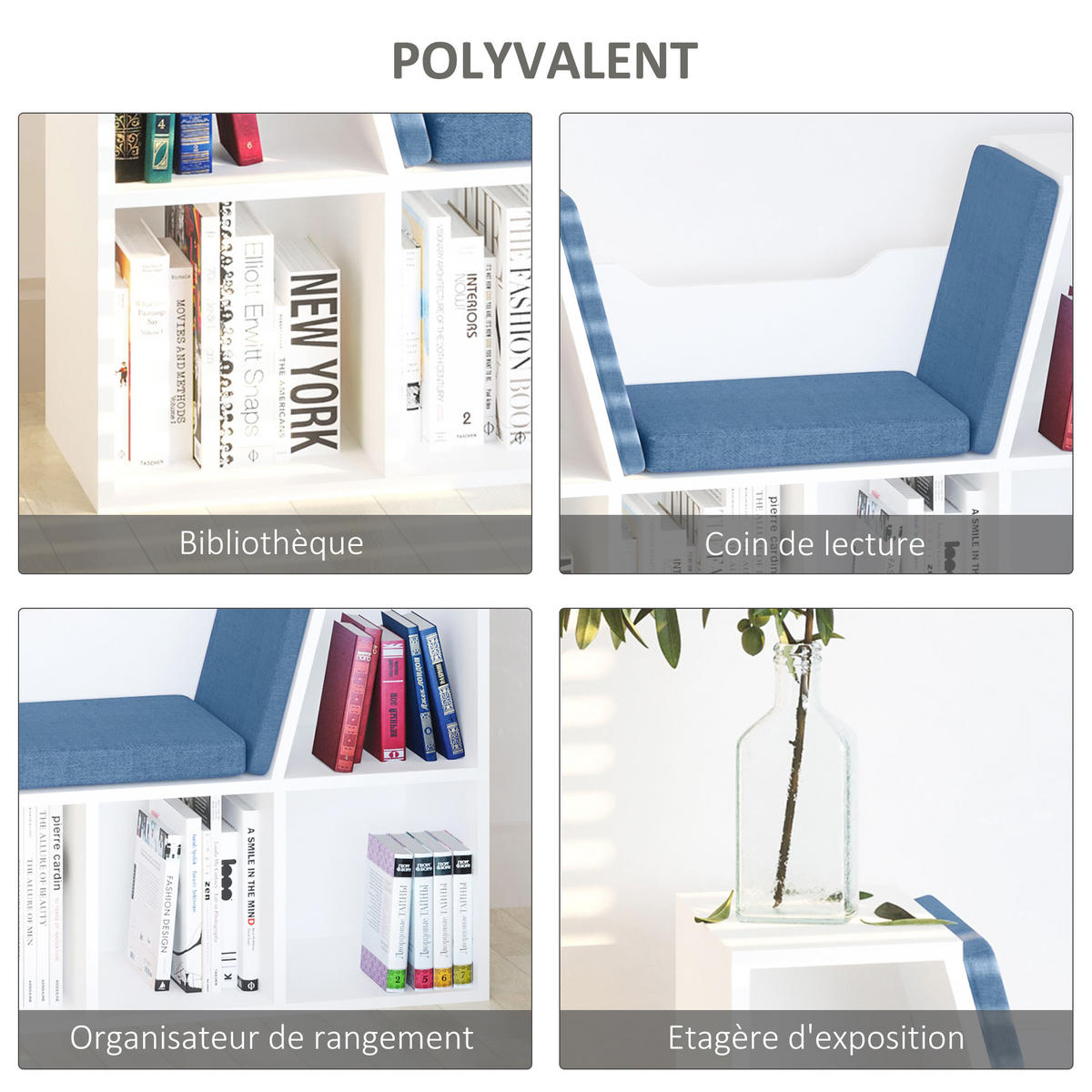 KINDERREGA DE-15457 102/30/61 cm, 6 Fächer Blau - Blau, Holzwerkstoff (102/61/30cm) - ComfortXL