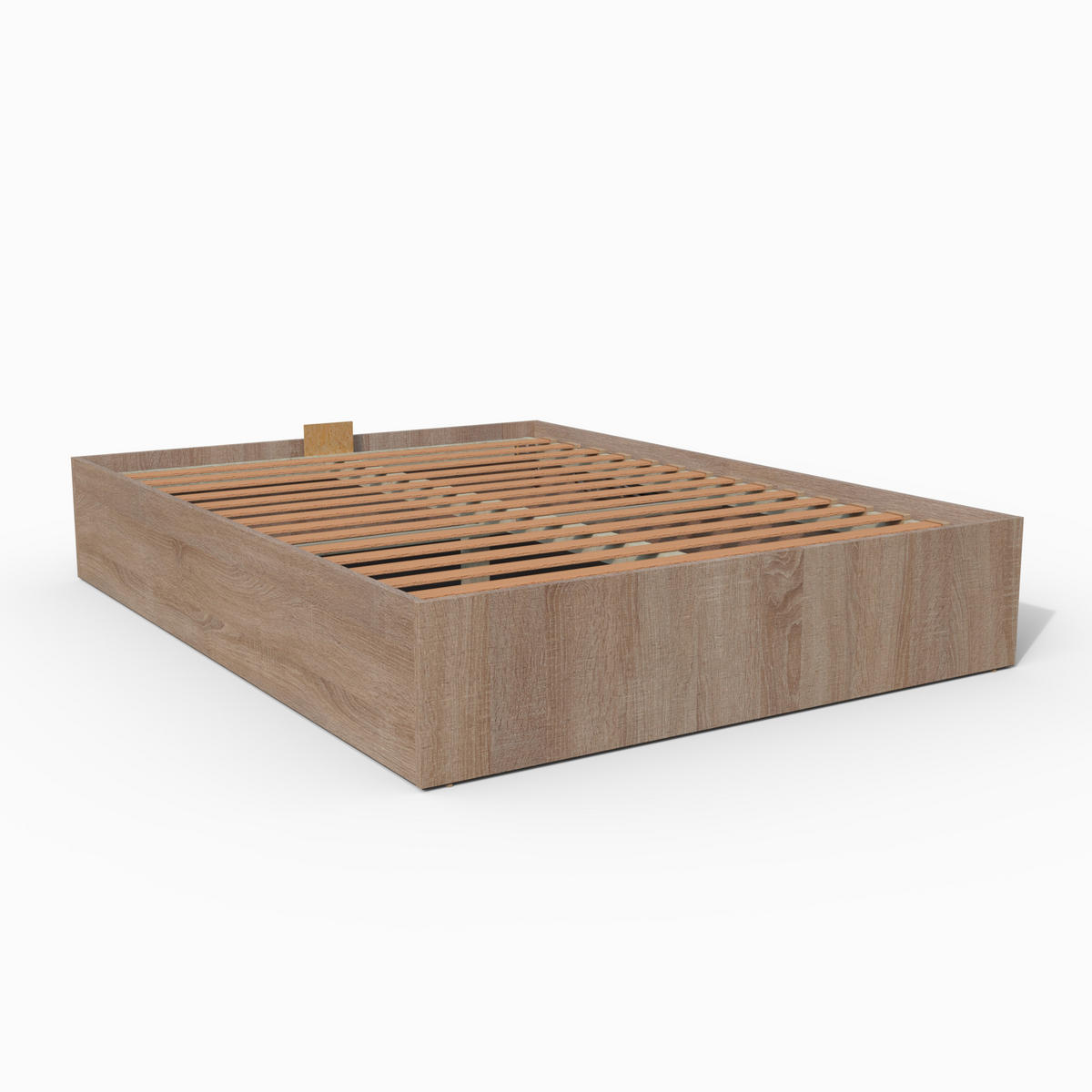 BETTKASTEN BILBAO mit Lattenrost/ Bett 180x200 - Eiche Hell Dekor - Sonoma Eiche, Holzwerkstoff (180/200cm) - Weber Industries