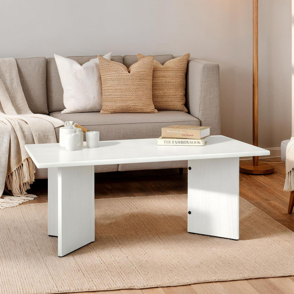 COUCHTISCH MESA weiß - Weiß, Holz (60/110/45cm) - IDIMEX