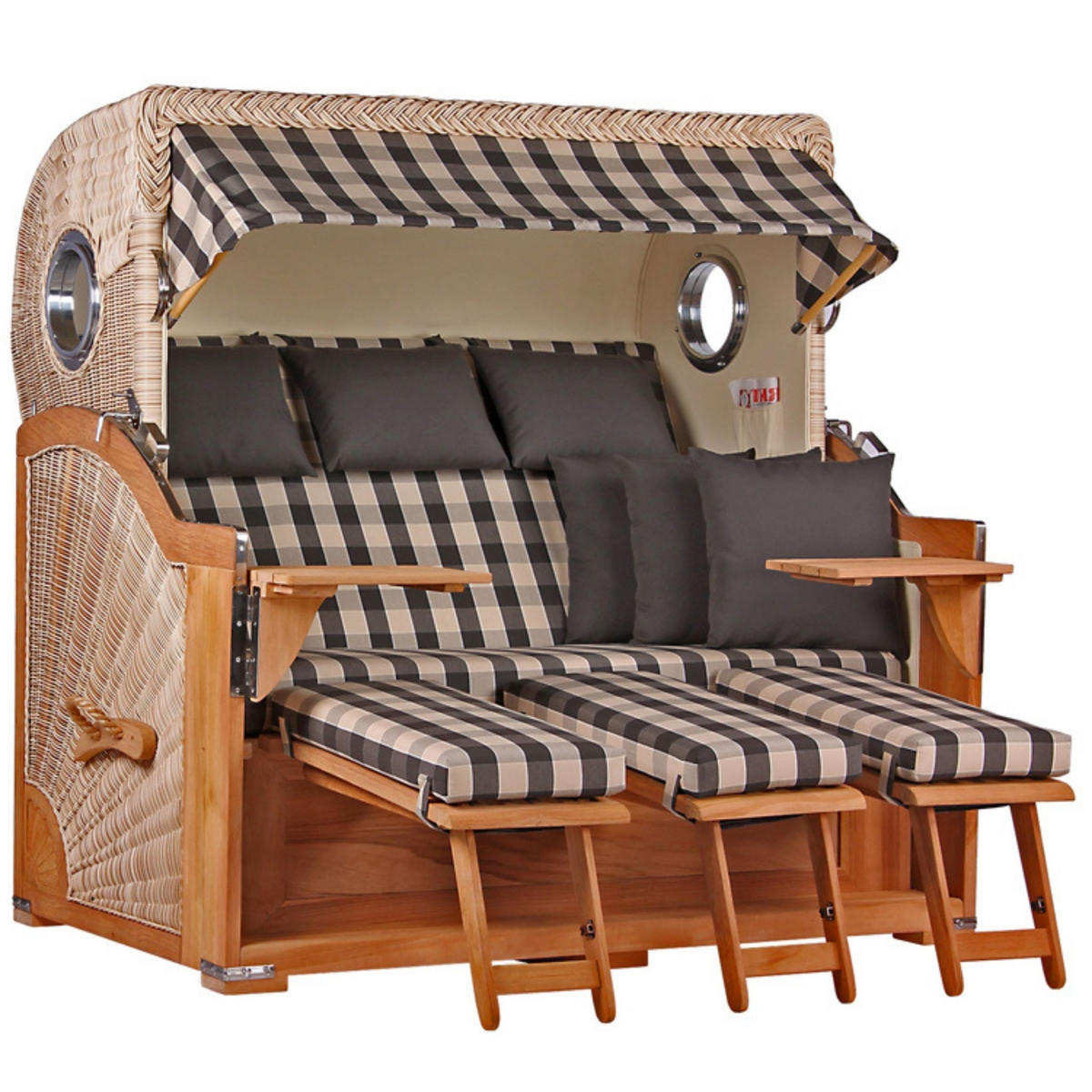 STRANDKORB XXL Baltikum - Braun, Naturmaterialien/Metall (170/170/95cm) - Mr. Deko