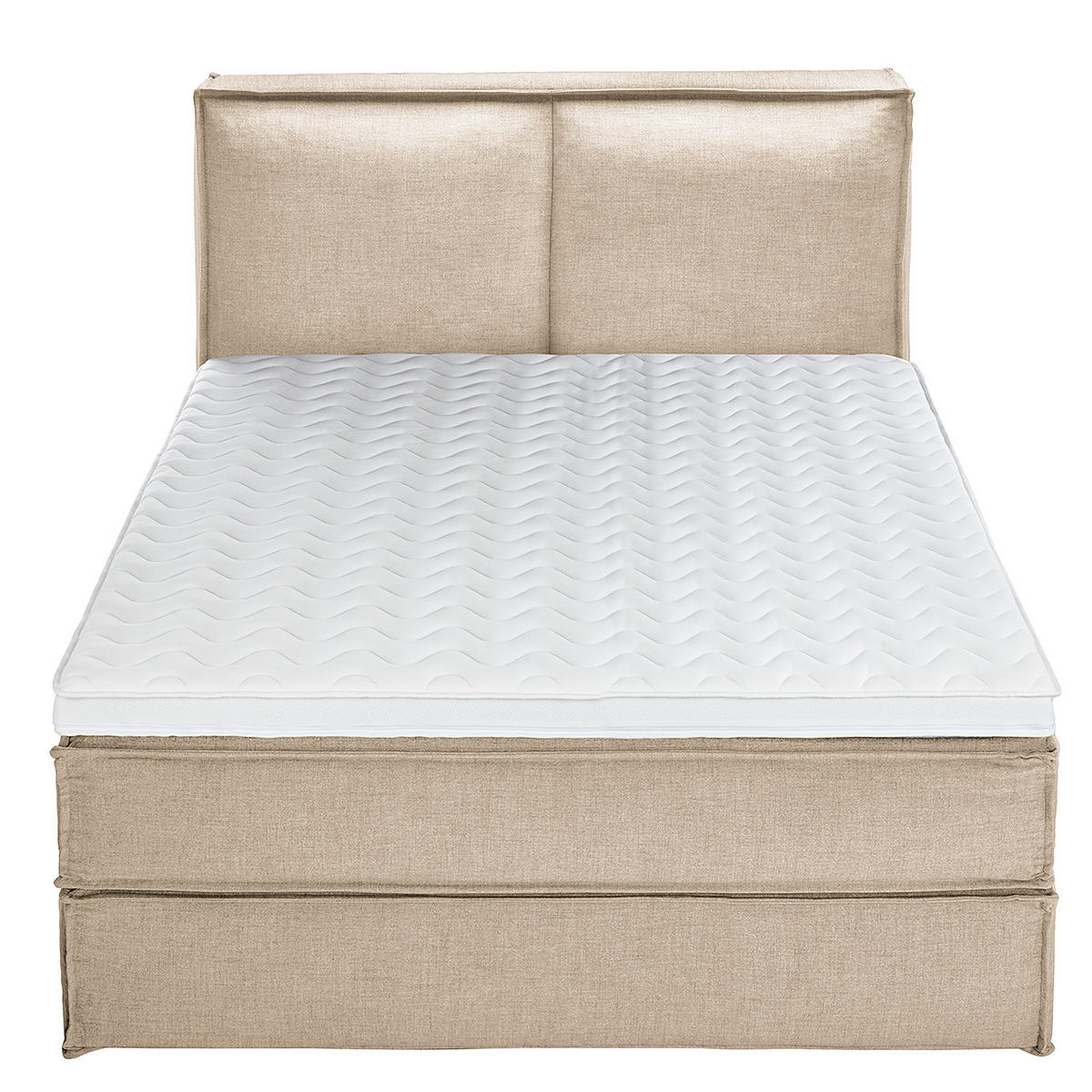 BOXSPRINGBETT mit Kopfteil - Premium - Beige, Textil (160/220cm) - home24