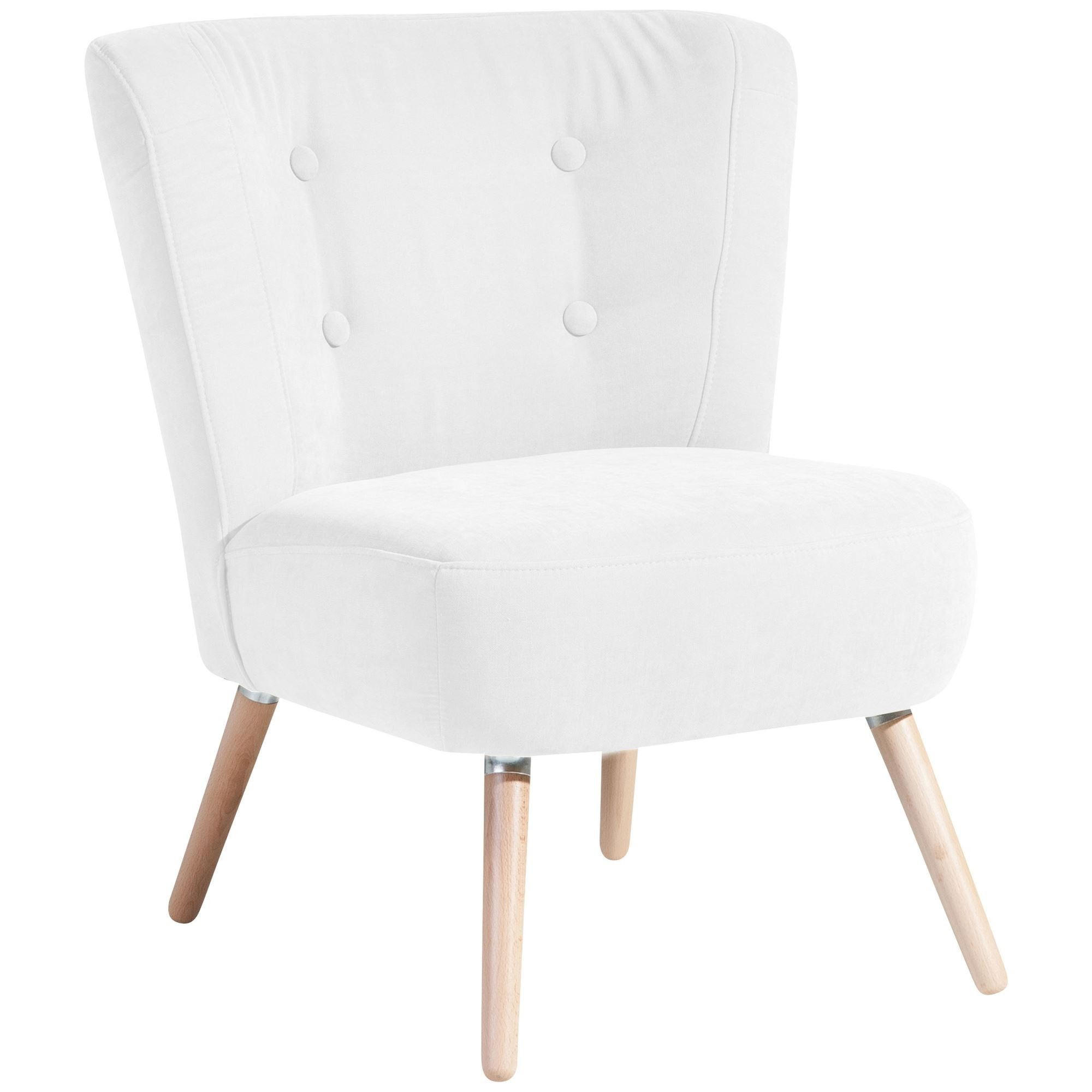 SESSEL Kassi Bezug Veloursstoff Buche natur / creme - Weiß, Kunststoff (69/80/68cm) - 58aufmkessel