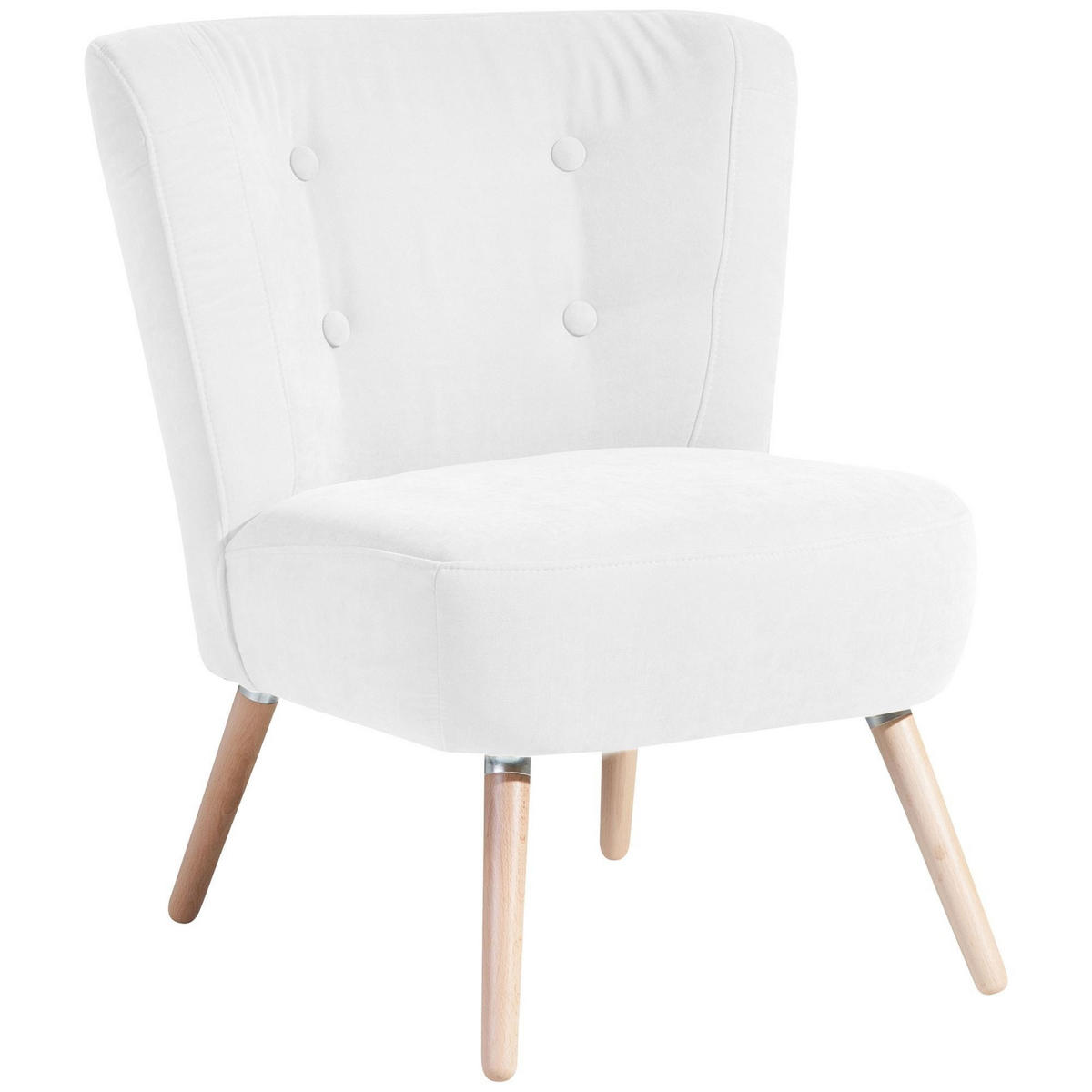 SESSEL Kassi Bezug Veloursstoff Buche natur / creme - Weiß, Kunststoff (69/80/68cm) - 58aufmkessel