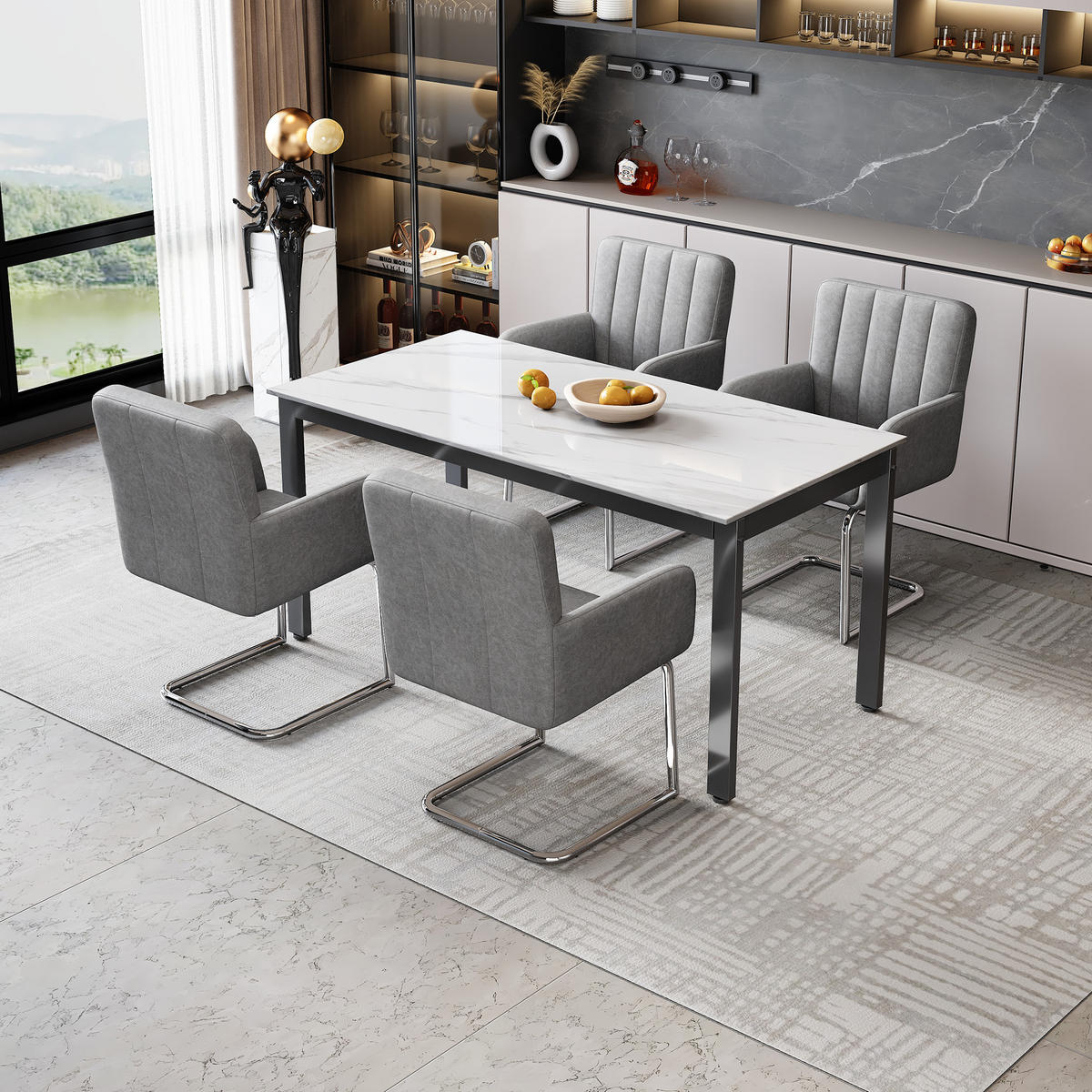 SCHWINGSTUHL DE-35882 2er-Set mit Z-förmigen Metallbeinen Grau - Grau, Metall (57/86/56cm) - ComfortXL