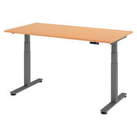 SCHREIBTISCH elektrisch XDSM 80/160/72 cm in Buchefarben/Graphitfarben - Buchefarben/Graphitfarben, Holzwerkstoff (80/160/72cm) - bümö