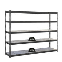 SCHWERLASTREGAL METAL YETI FIVE | HxBxT 200x180x60cm | Fachlast 400kg | Anthrazit - Anthrazit, Metall (180/200/60cm) - PROREGAL