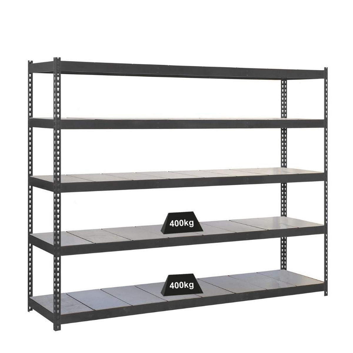 SCHWERLASTREGAL METAL YETI FIVE | HxBxT 200x180x60cm | Fachlast 400kg | Anthrazit - Anthrazit, Metall (180/200/60cm) - PROREGAL