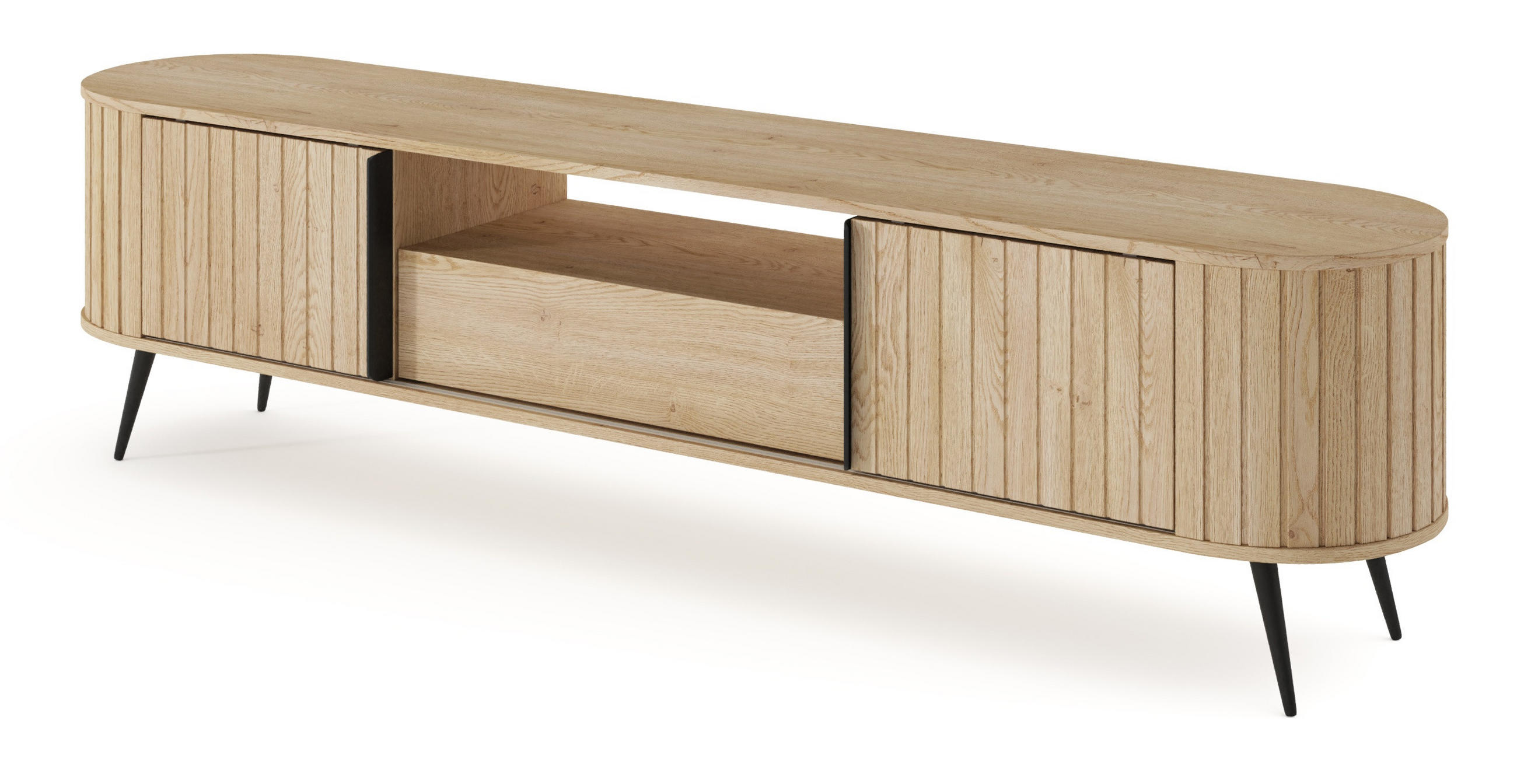 TV-LOWBOARD 195 Delano cm mit Schublade, Eiche Cremona - Eichefarben, Holz (196/51/40cm) - Emporius