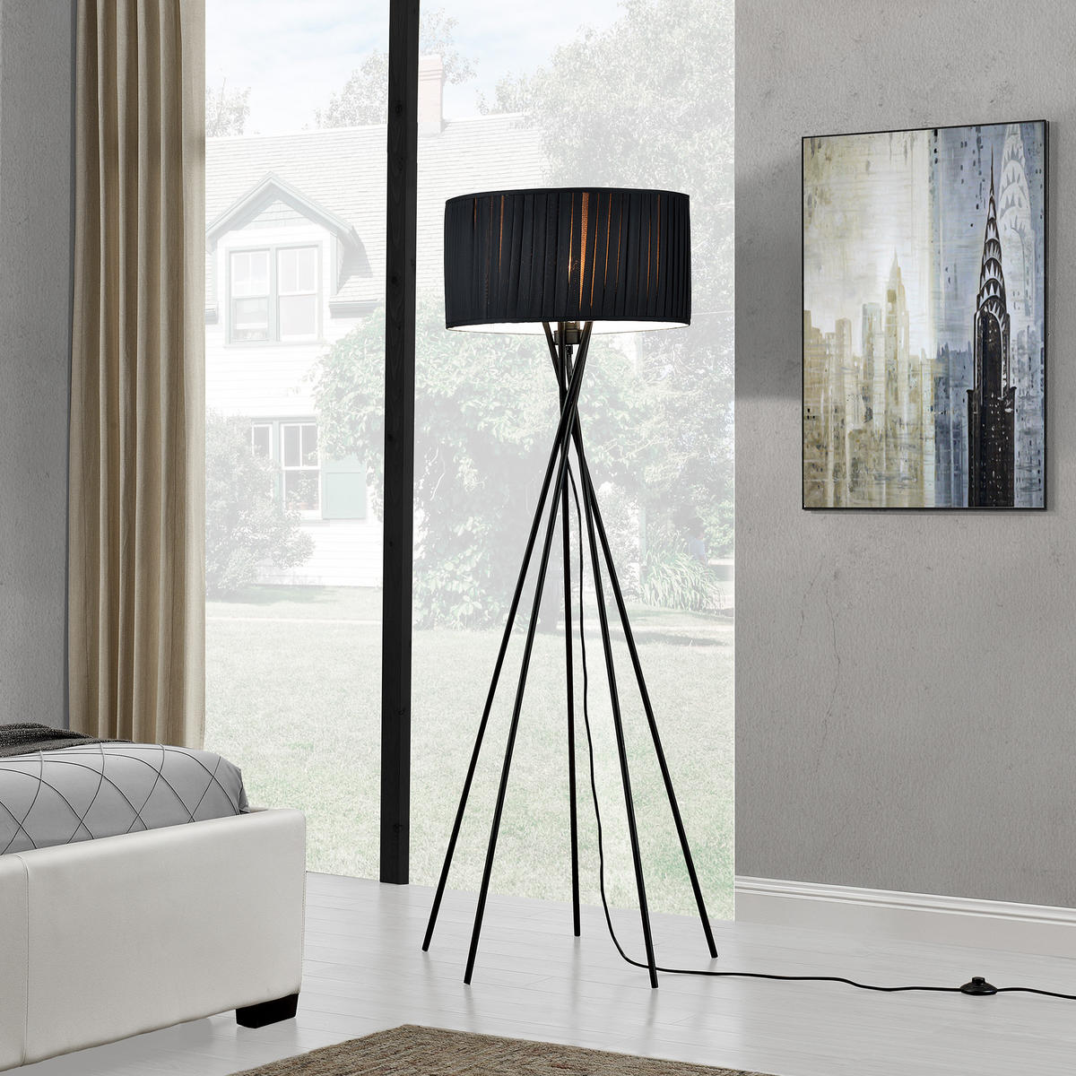 STEHLEUCHTE Black Mikado - Schwarz, Metall (23/23/155cm) - lux.pro