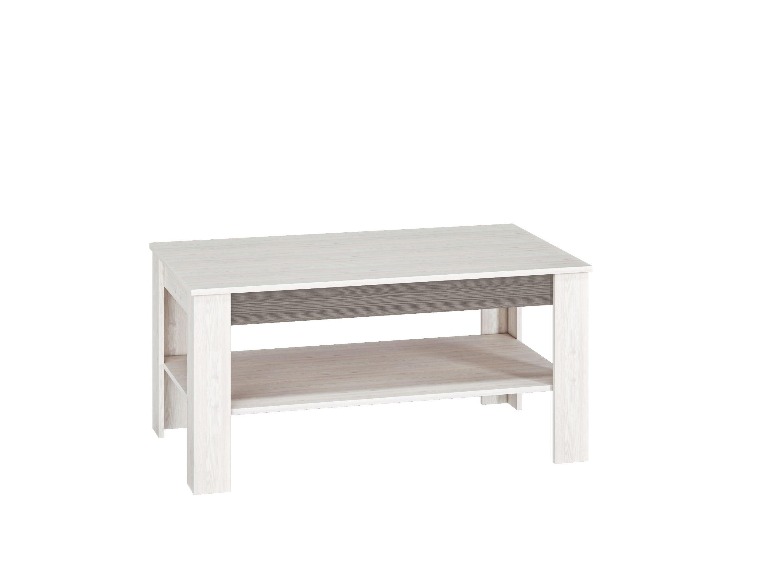 COUCHTISCH Blanco Pinie weiß / grau 114 / 67 / 56cm - Weiß, Holz/Holzwerkstoff (67/114/56cm) - Feldmann-Wohnen