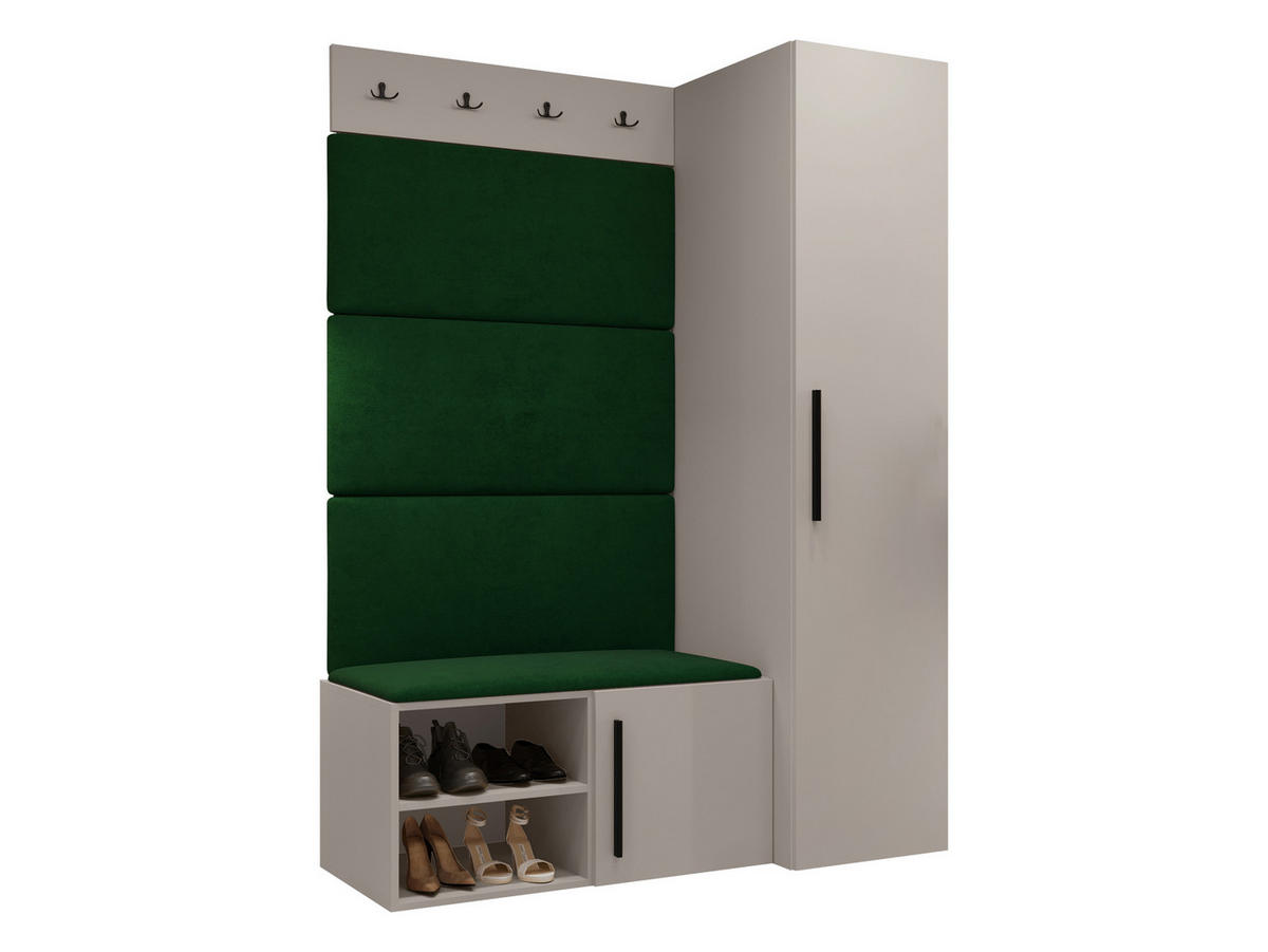 GARDEROBEN-SET Medi II - Kaschmir/Schwarz, Holzwerkstoff/Kunststoff (40/191/50cm) - MIRJAN24