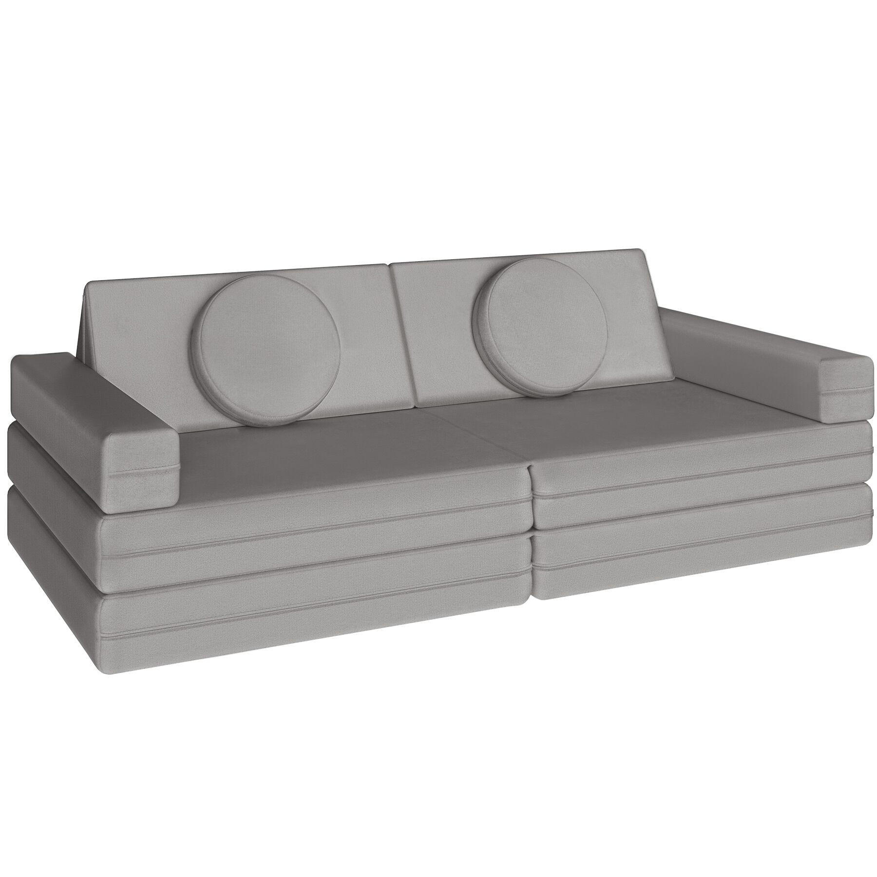 SPIELSOFA Lilly,stapelbar,grau - Grau, Textil (160/56/80cm) - tectake