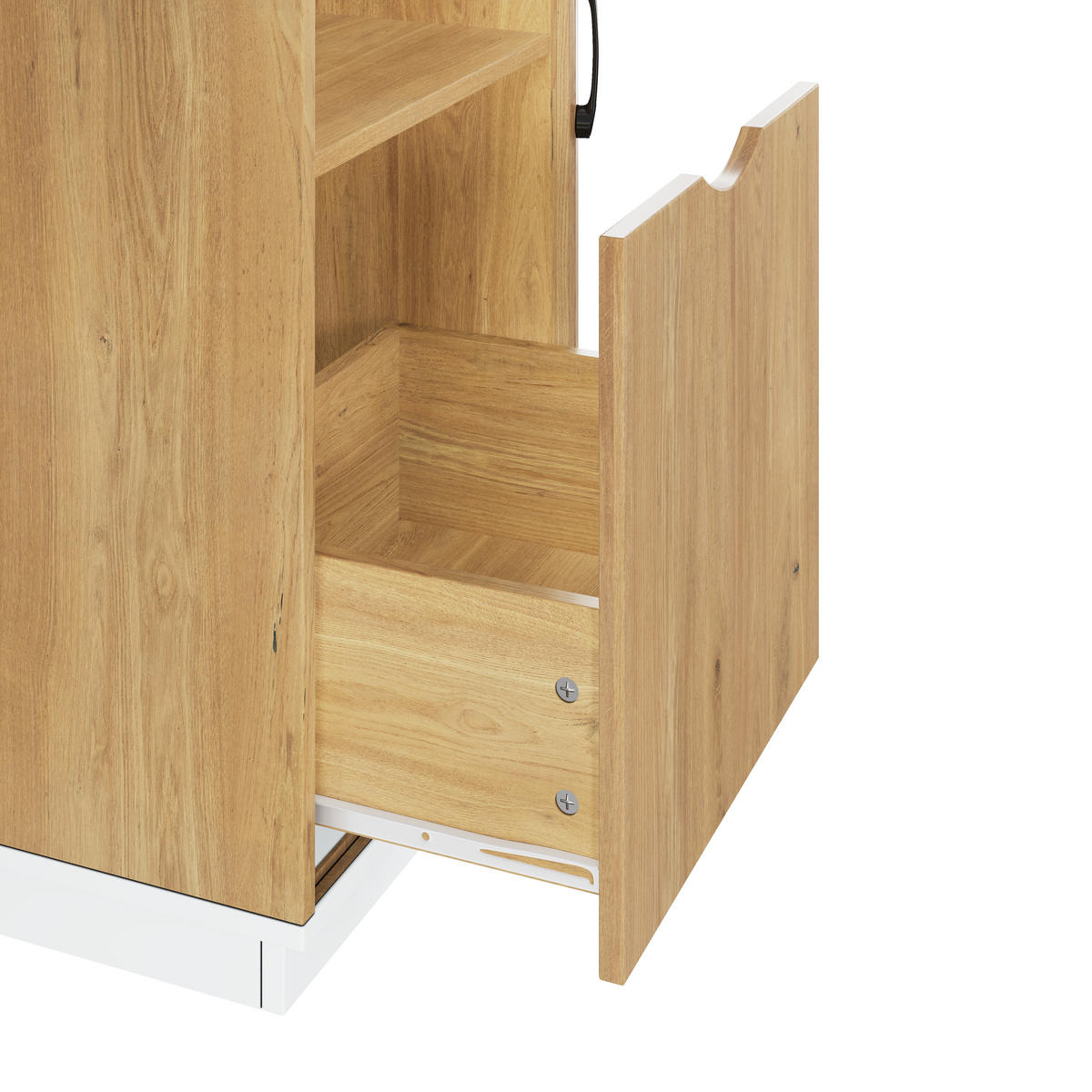 SCHREIBTISCH 140x50cm Höhenverstellbar Stauraum Weiß Eiche - Eiche Bianco, Holzwerkstoff (50/140/92cm) - FLIEKS