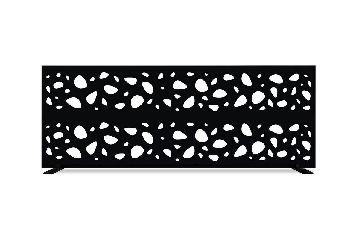 SICHTSCHUTZ PANEEL Sunny schwarz H.160cm mit Mustern an den Seiten - Schwarz, Metall (60/160cm) - Casanoov