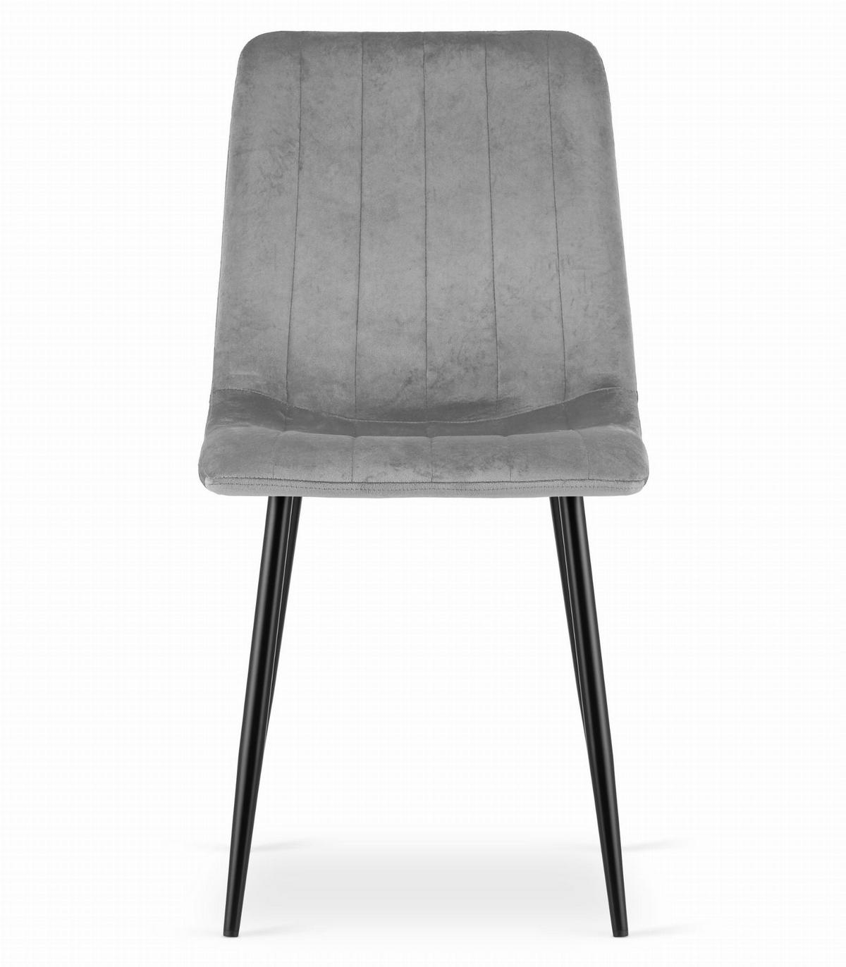 STUHL ORSARA 1 Stück, Grau, mit Samtstoff gepolstert - Hellgrau, Textil/Metall (43/90/51cm) - Komodee