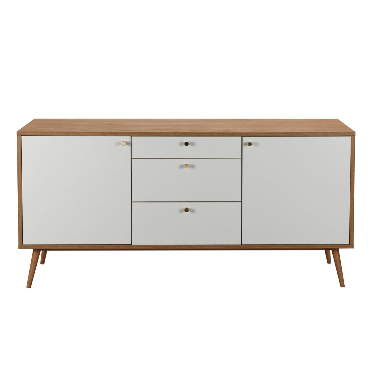 SIDEBOARD, Weiß - Weiß, Holzwerkstoff (40/75/150cm) - Oviala