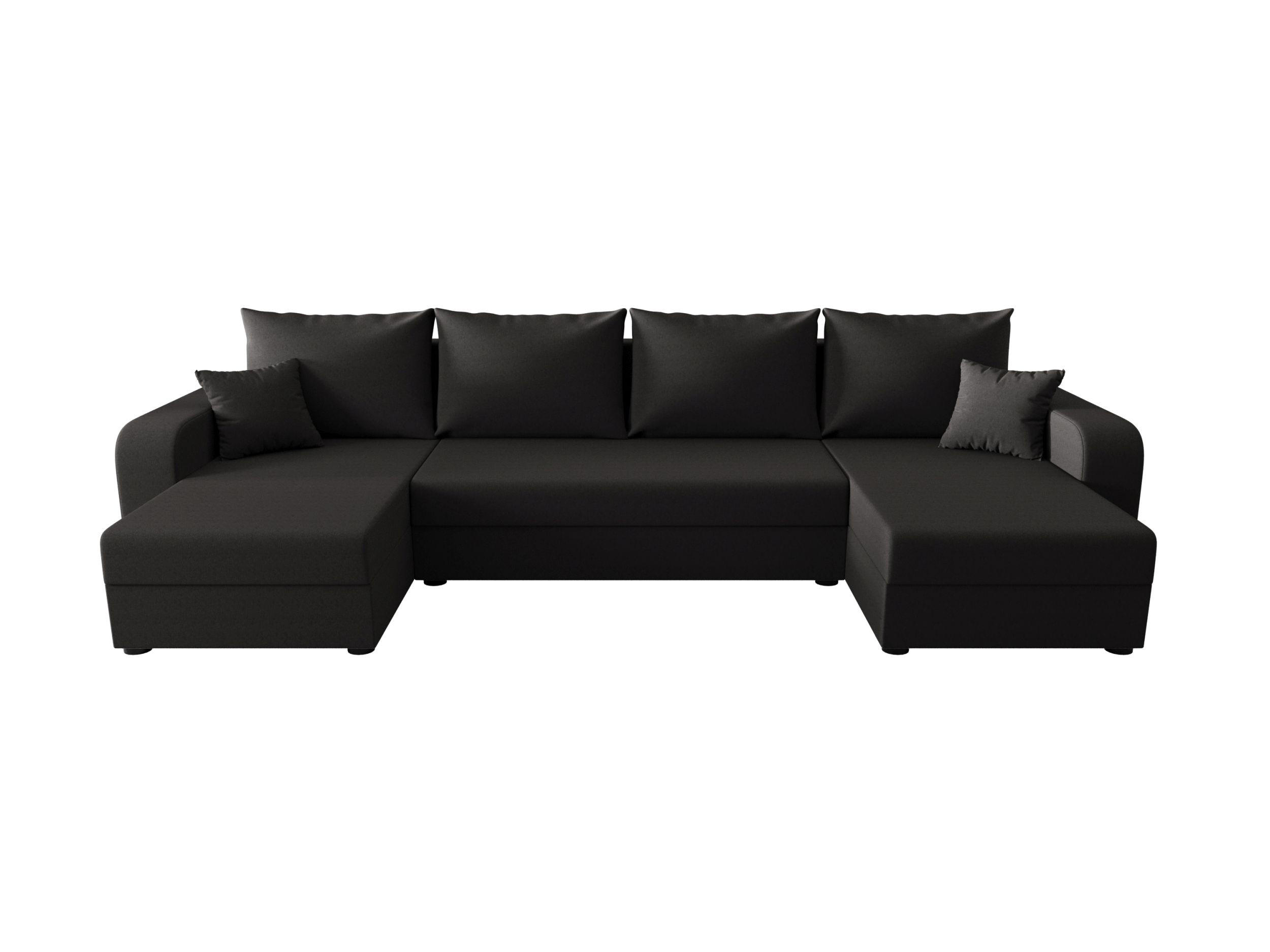 WOHNLANDSCHAFT HEWLET U BIS Sawana 05 mit Schlaffunktion - Schwarz, Textil (305/90/140cm) - Bedante
