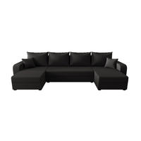 WOHNLANDSCHAFT HEWLET U BIS Sawana 05 mit Schlaffunktion - Schwarz, Textil (305/90/140cm) - Bedante