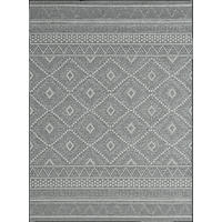 TEPPICH Flachgewebe ESERA Ethno-Rauten Polypropylen Grau 140 x 200 cm - Grau, Textil (140/200cm) - KADIMA DESIGN