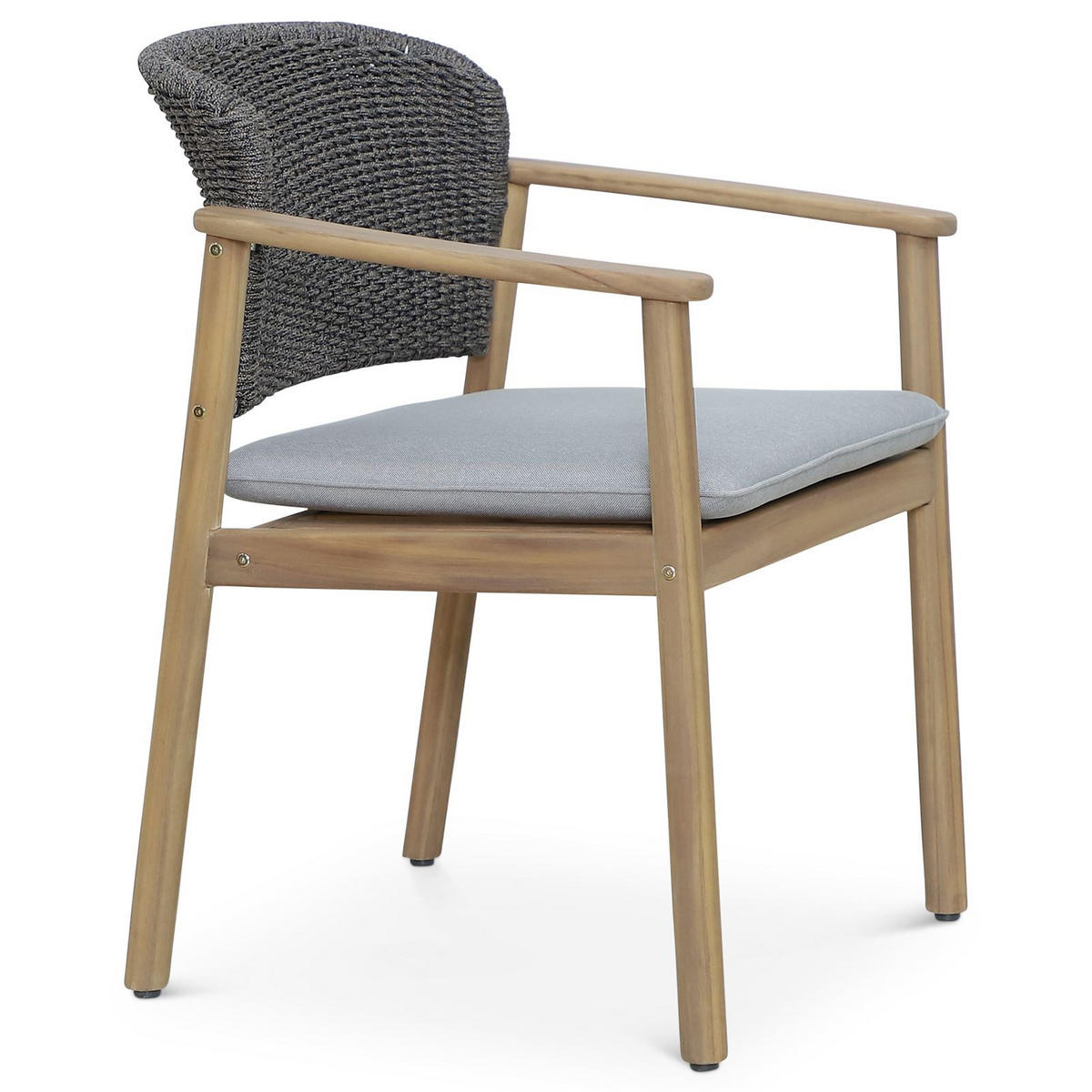 GARTENSTUHL SURIN grau, natur - Grau, Holz/Textil (63/82/61cm) - IDIMEX