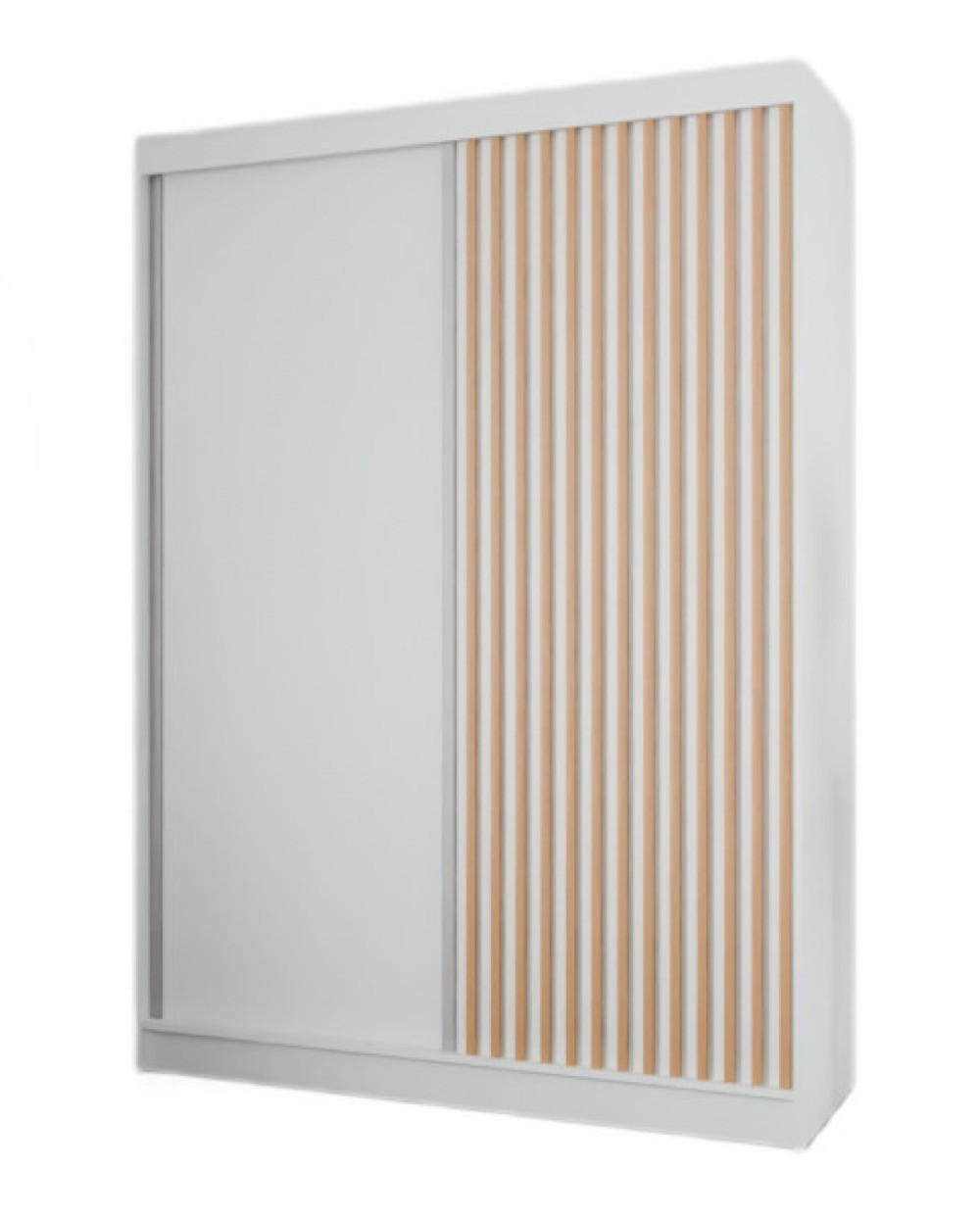 SCHRANK Weiß Craft Gold Lamellen 150 cm Mit Lamellen - Eichefarben/Goldfarben, Holzwerkstoff (150/215/61cm) - Sepro Meble