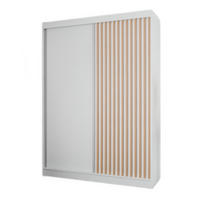 SCHRANK Weiß Craft Gold Lamellen 150 cm Mit Lamellen - Eichefarben/Goldfarben, Holzwerkstoff (150/215/61cm) - Sepro Meble