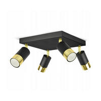 DECKENLEUCHTE Milano Tube - Goldfarben/Schwarz, Metall (25/25/18cm) - kiki design