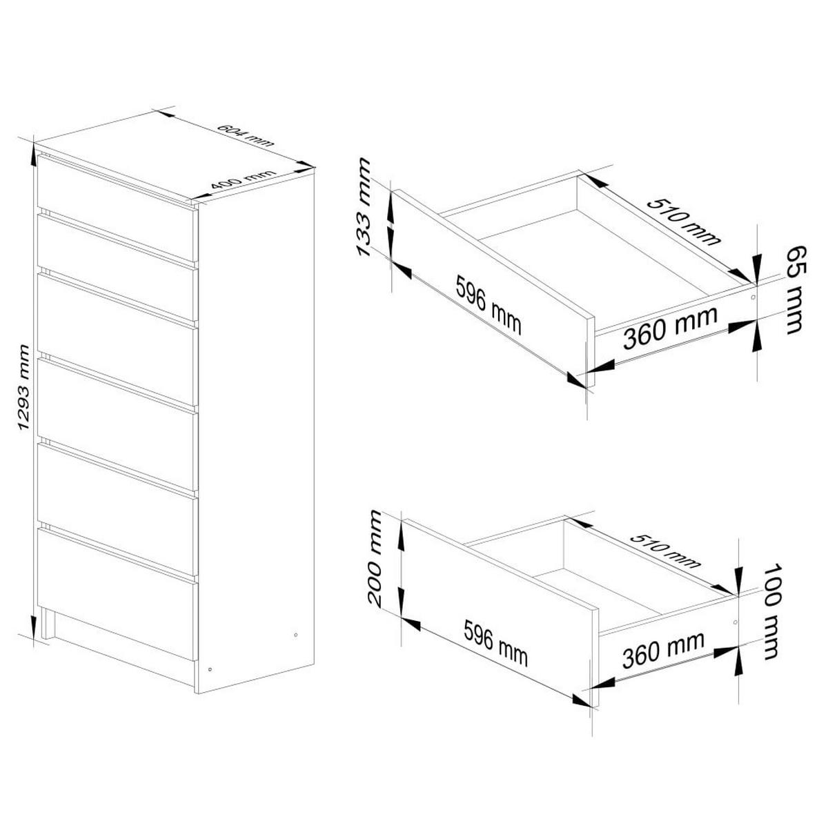 KOMMODE Weiß 130/60/40 - Weiß, Holzwerkstoff (60/130/40cm) - RAUMHIRSCH FURNITURE