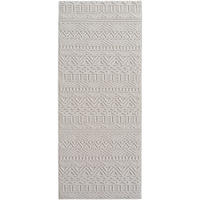 TEPPICH Flachgewebe LANGAU in Creme, mit Ethno-Streifen, 80 x 250 cm - Creme, Textil (80/250cm) - KADIMA DESIGN